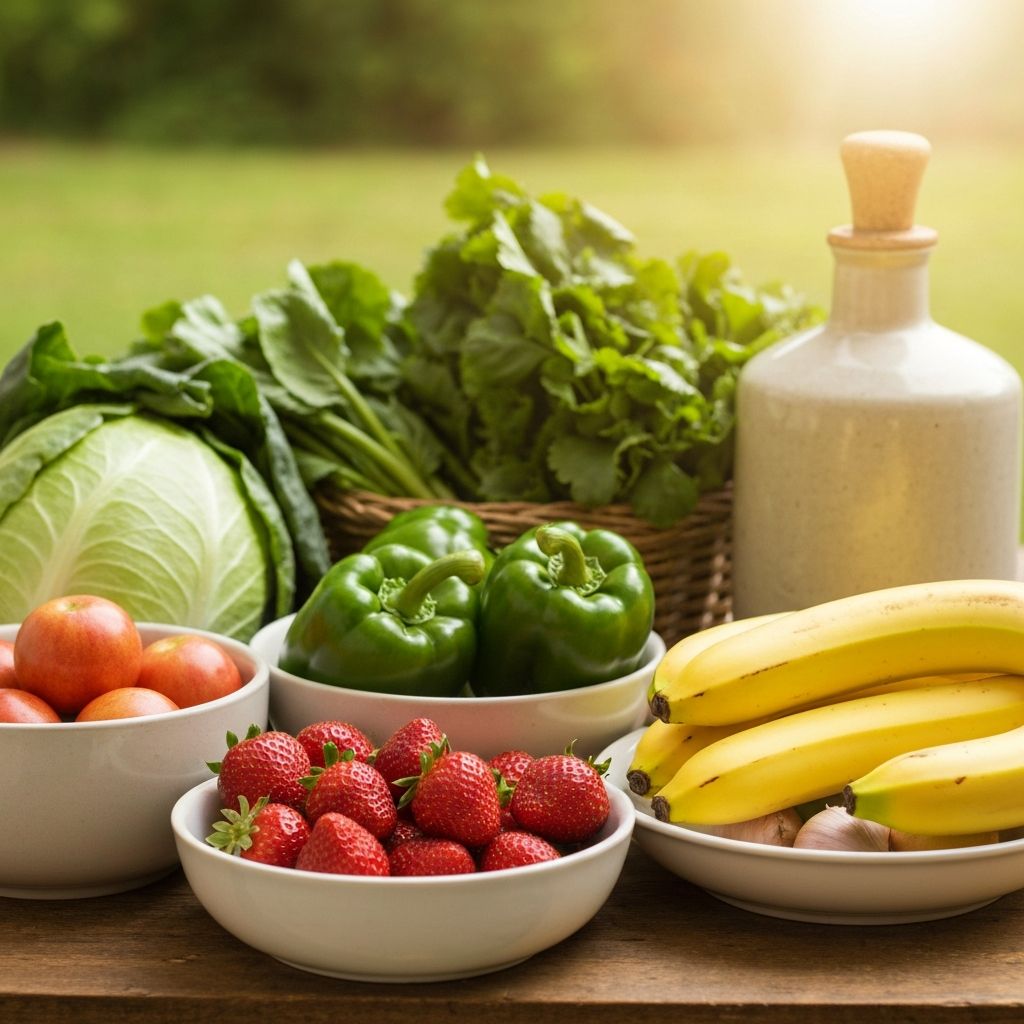 Fresh vegetables and fruits